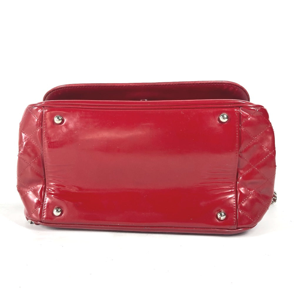 CHANEL Shoulder Bag enamel Red CC COCO Mark Lipstick Women Used Authentic