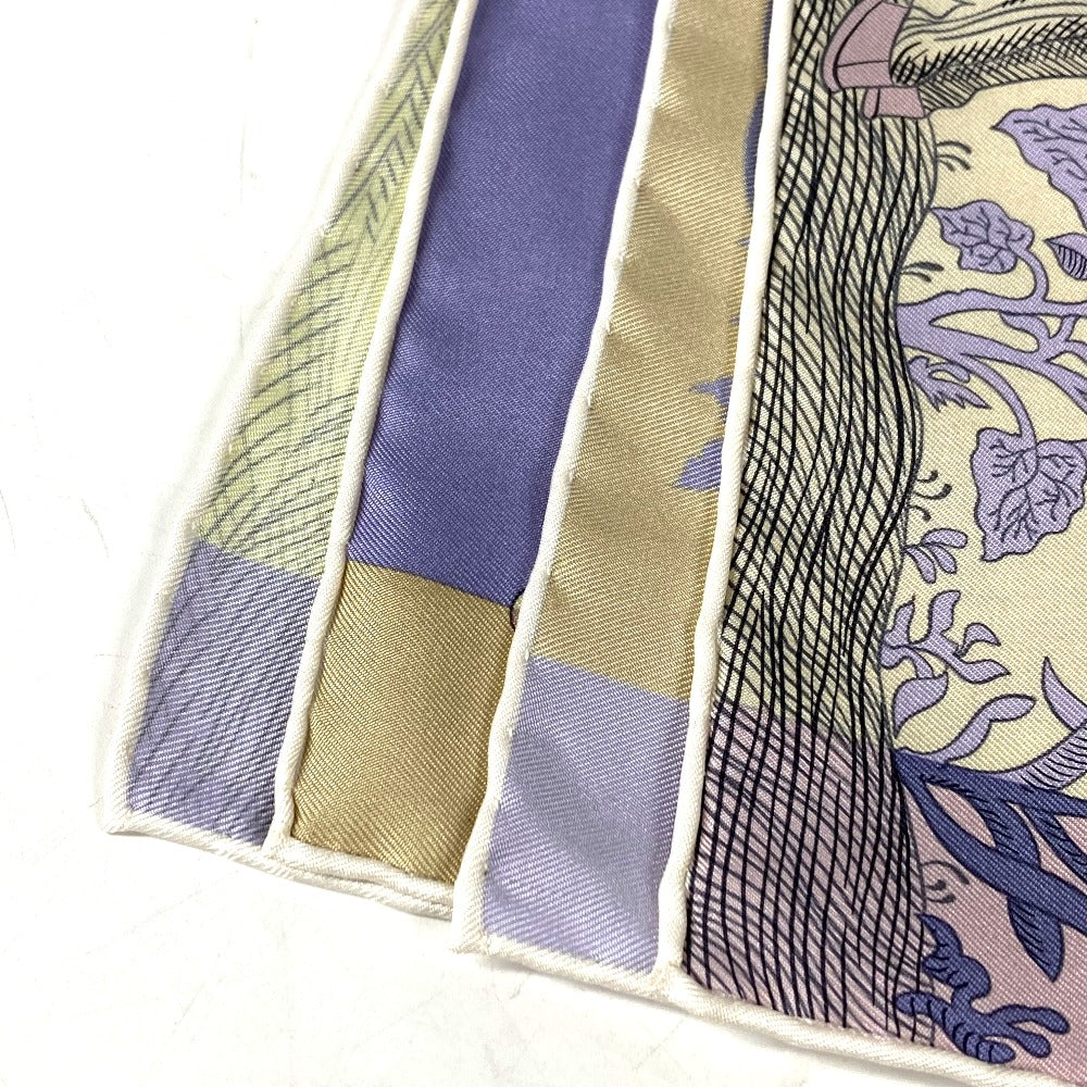 HERMES scarf silk purple Della Cavalleria Favolosa Carre90 Women Used Authentic