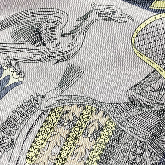 HERMES scarf silk purple Della Cavalleria Favolosa Carre90 Women Used Authentic