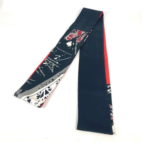 HERMES scarf silk Red Maxi Twilly Twilly Women Used Authentic