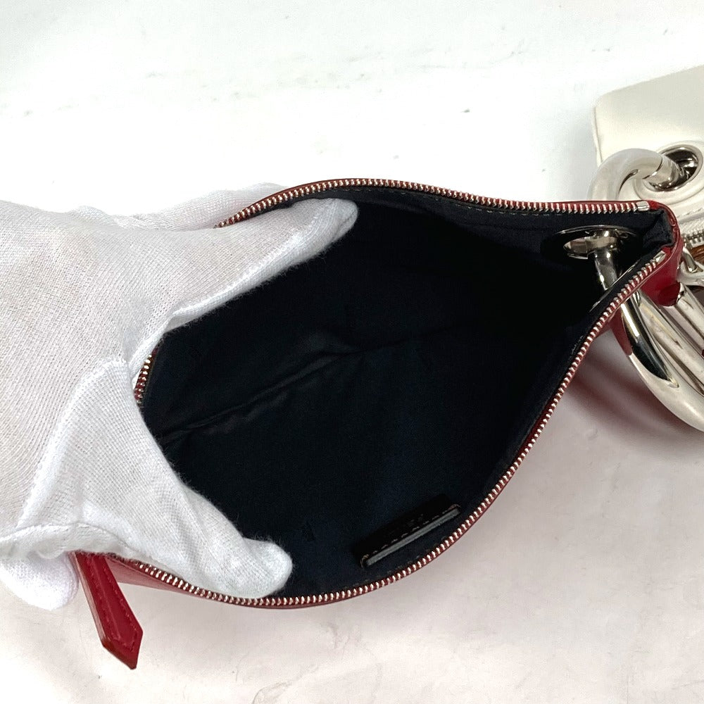 FENDI Clutch bag 8BS001 leather Red Triplet unisex(Unisex) Used Authentic