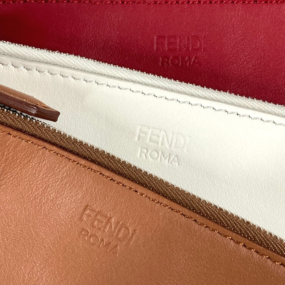 FENDI Clutch bag 8BS001 leather Red Triplet unisex(Unisex) Used Authentic