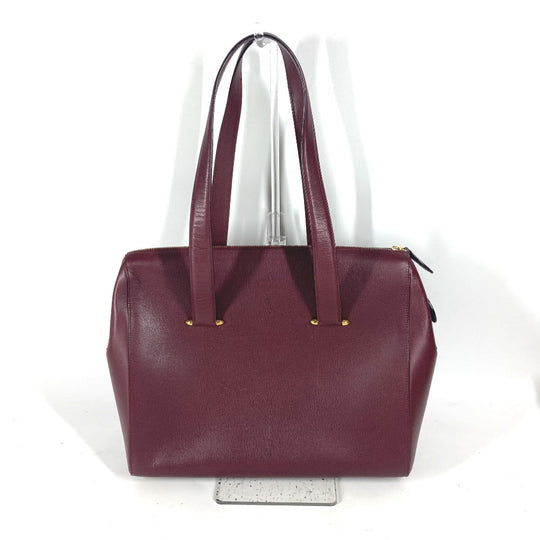 CARTIER Shoulder Bag leather wine-red Must Line unisex(Unisex) Used Authentic