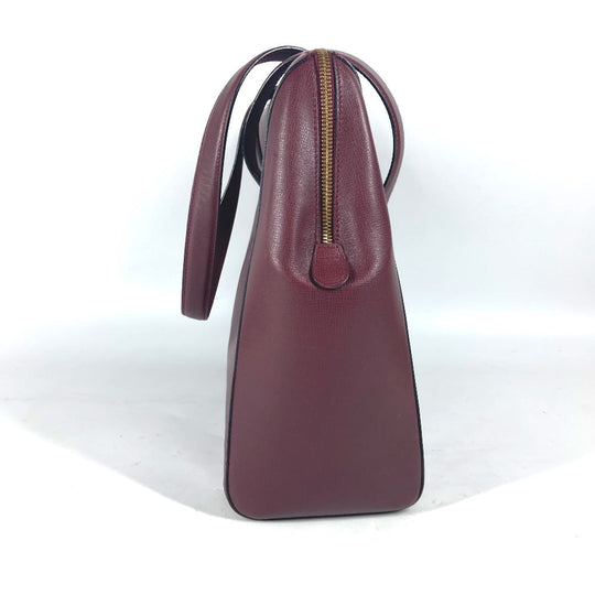 CARTIER Shoulder Bag leather wine-red Must Line unisex(Unisex) Used Authentic