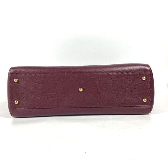 CARTIER Shoulder Bag leather wine-red Must Line unisex(Unisex) Used Authentic