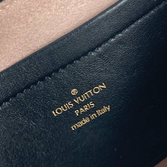 LOUIS VUITTON Shoulder Bag M80742 Lamb leather black Monogram emboss Pochette Kussan Women Used Authentic