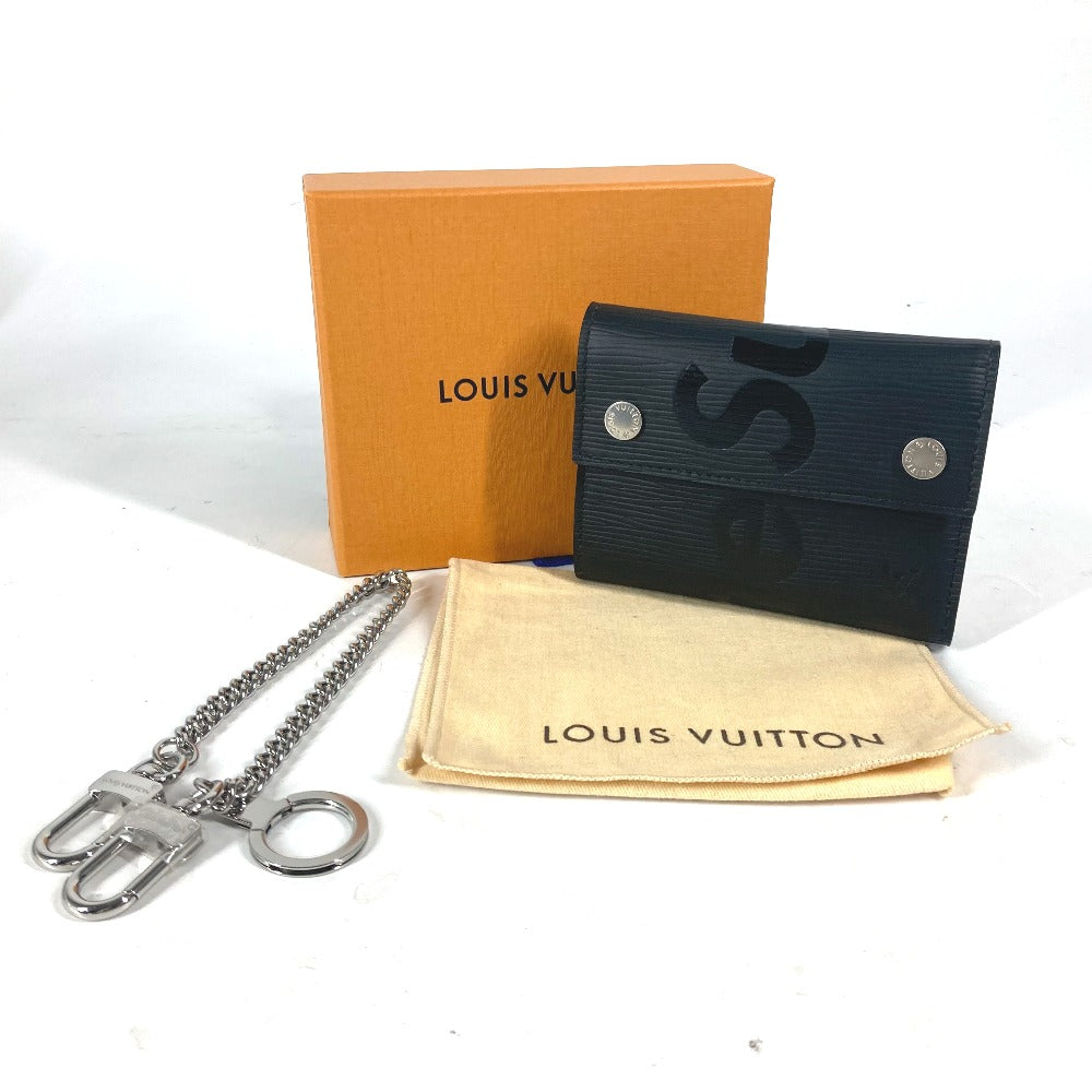 LOUIS VUITTON Trifold wallet M67711 Epi Leather black Epi Supreme collaboration Chain Wallet CH.CP WALLET mens Used Authentic