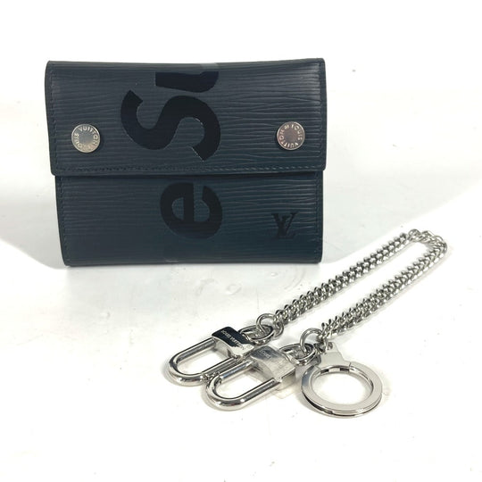 LOUIS VUITTON Trifold wallet M67711 Epi Leather black Epi Supreme collaboration Chain Wallet CH.CP WALLET mens Used Authentic