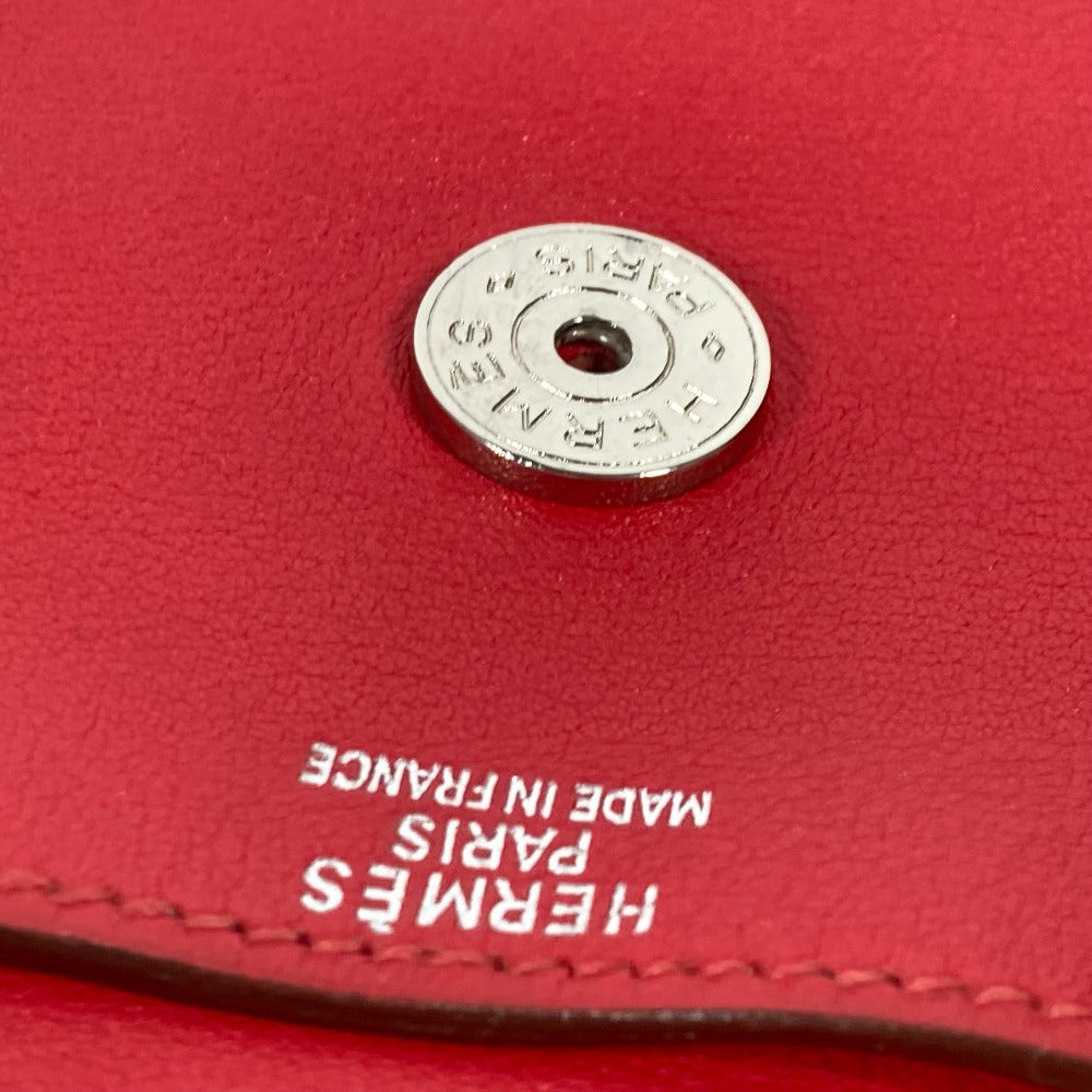 HERMES Clutch bag leather Red vintage logo Women Used Authentic