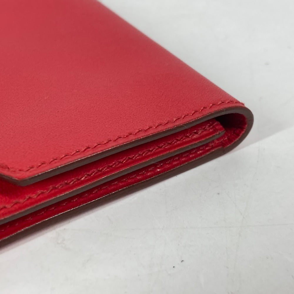 HERMES Clutch bag leather Red vintage logo Women Used Authentic