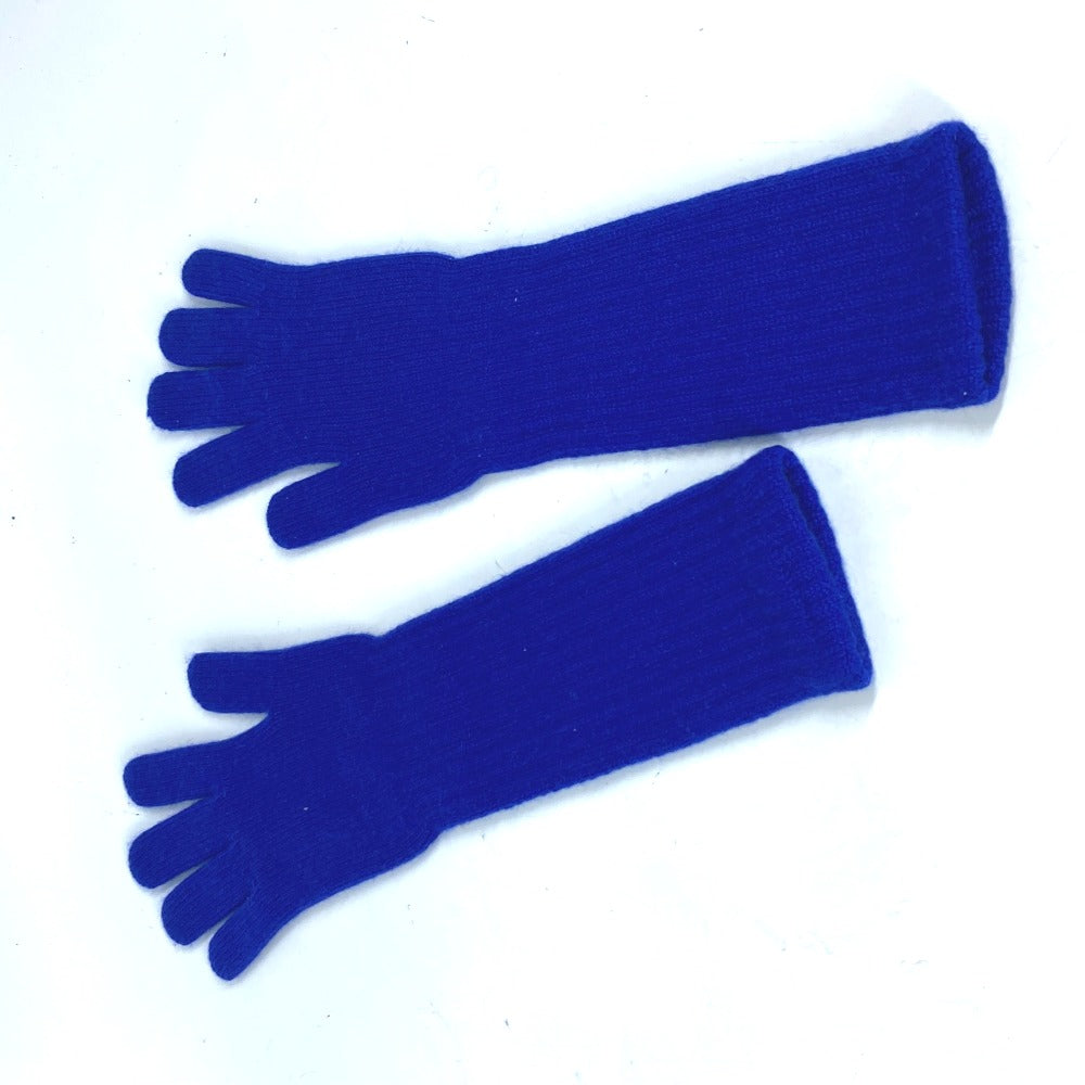 CHANEL gloves cashmere blue Long Gloves CC COCO Mark