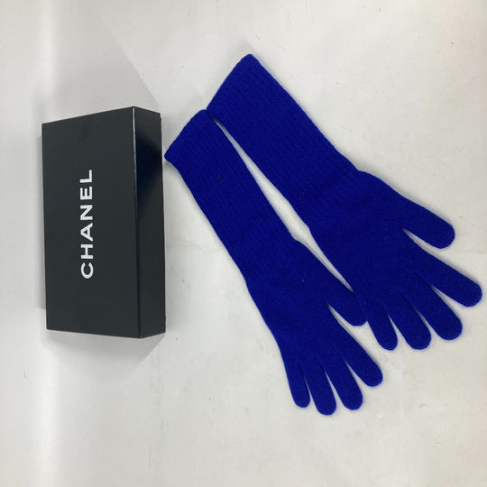 CHANEL gloves cashmere blue Long Gloves CC COCO Mark