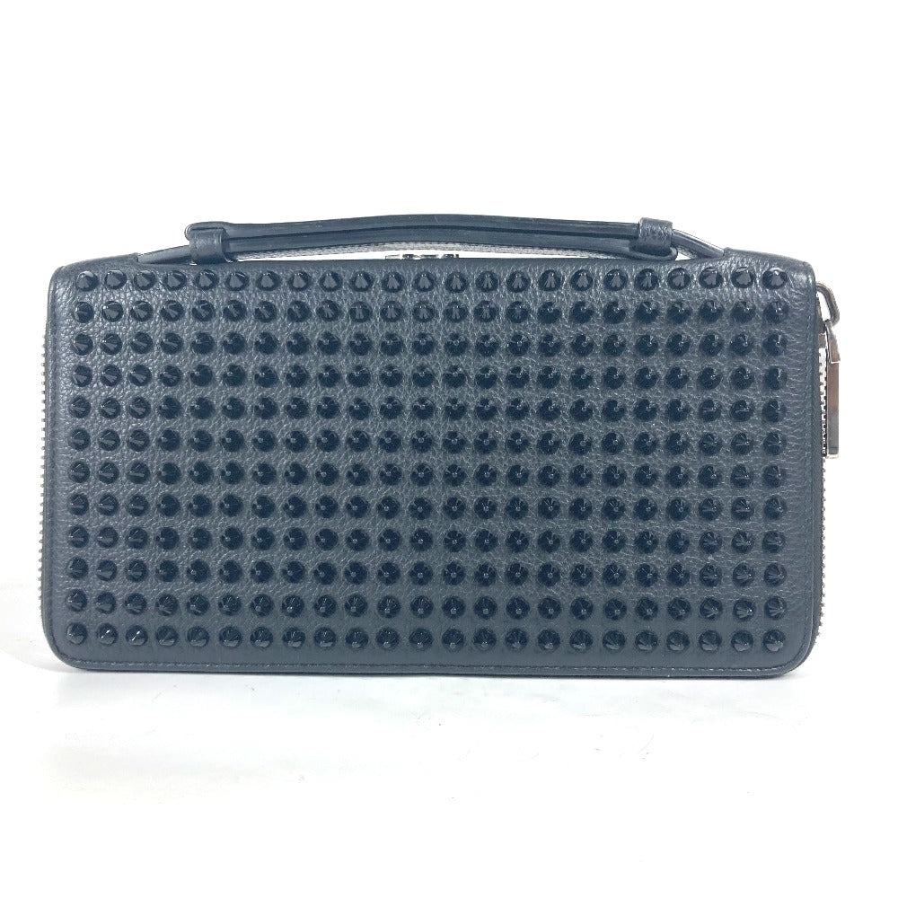Christian Louboutin Long Wallet Purse 1165043 leather black bag handbag PANETTONE Panettone mens Used Authentic