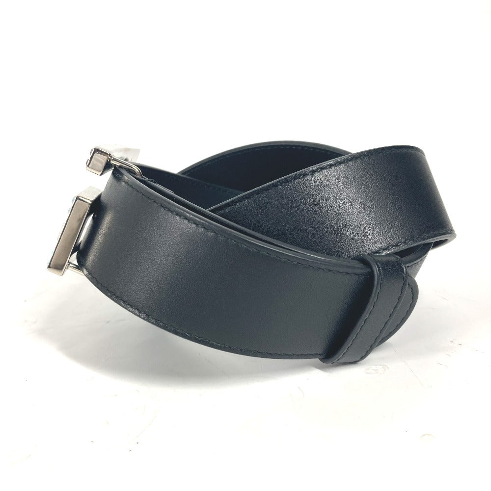 GUCCI belt 550106 leather black Sequin GG logo crystal Women Used Authentic