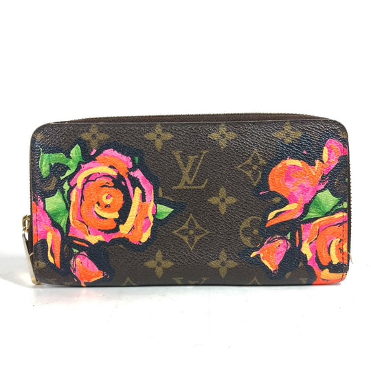 LOUIS VUITTON Long Wallet Purse M93759 Monogram canvas Brown Monogram Rose Stephen Sprouse Zippy wallet Women Used Authentic