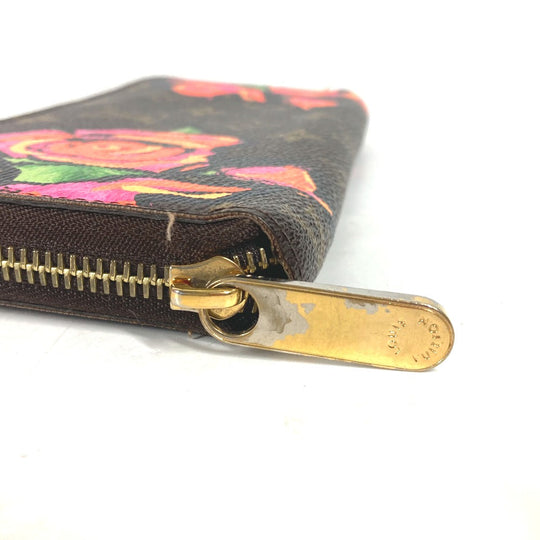 LOUIS VUITTON Long Wallet Purse M93759 Monogram canvas Brown Monogram Rose Stephen Sprouse Zippy wallet Women Used Authentic