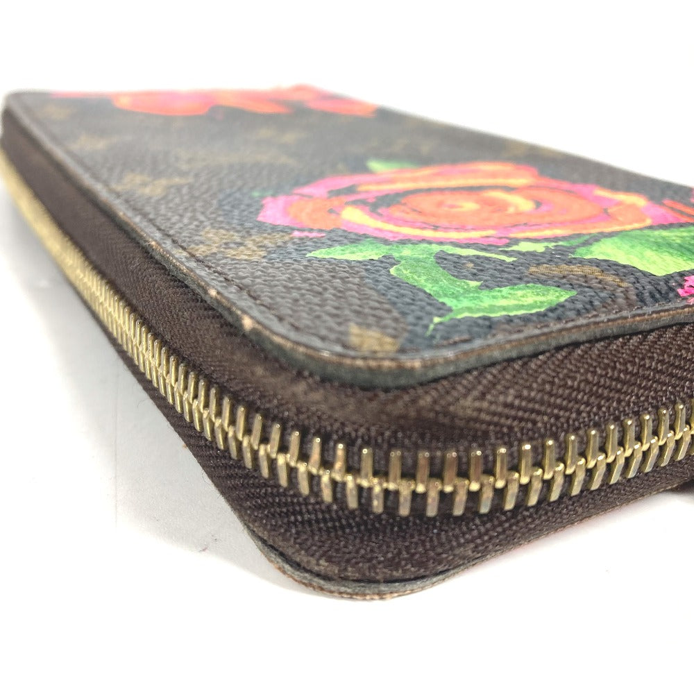 LOUIS VUITTON Long Wallet Purse M93759 Monogram canvas Brown Monogram Rose Stephen Sprouse Zippy wallet Women Used Authentic