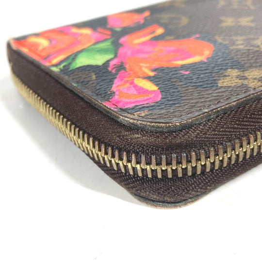 LOUIS VUITTON Long Wallet Purse M93759 Monogram canvas Brown Monogram Rose Stephen Sprouse Zippy wallet Women Used Authentic