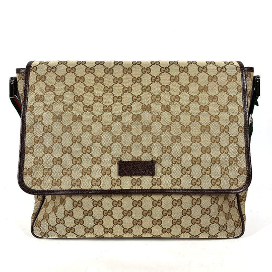 GUCCI Shoulder Bag 233052 GG canvas/leather , GG canvas/leather beige GG Shelly line unisex(Unisex) Used Authentic