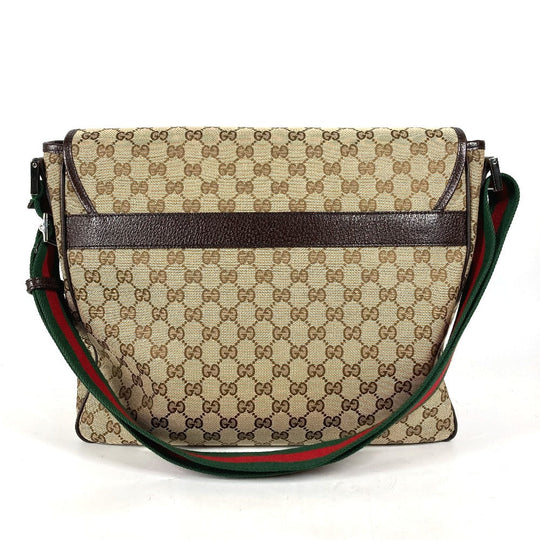 GUCCI Shoulder Bag 233052 GG canvas/leather , GG canvas/leather beige GG Shelly line unisex(Unisex) Used Authentic