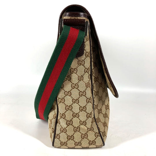 GUCCI Shoulder Bag 233052 GG canvas/leather , GG canvas/leather beige GG Shelly line unisex(Unisex) Used Authentic