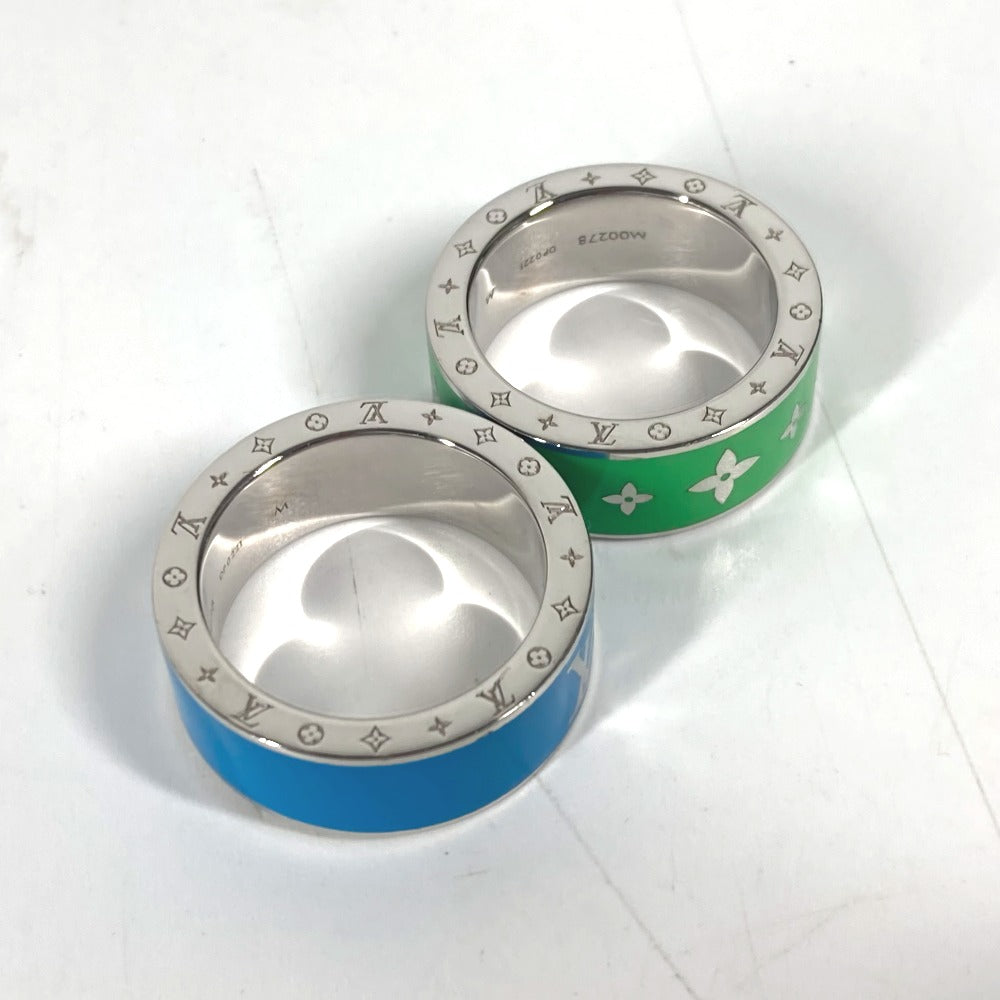 LOUIS VUITTON Ring M00278 metal green Double ring set Burgundy Set 2 Rings mens M Used Authentic