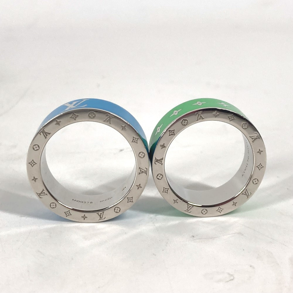 LOUIS VUITTON Ring M00278 metal green Double ring set Burgundy Set 2 Rings mens M Used Authentic