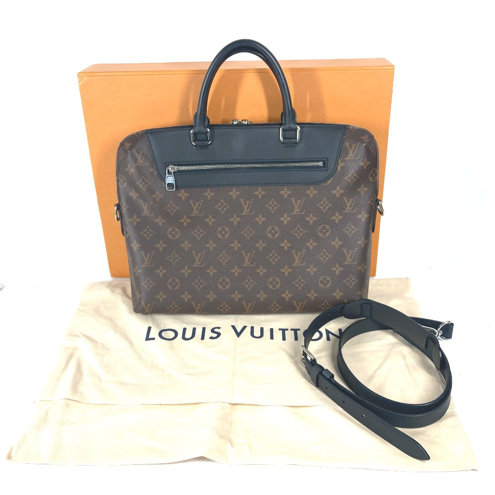 LOUIS VUITTON Business bag M54019 Monogram macacer canvas Brown Monogram macacer Porto de Cumanjour PDJ mens Used Authentic