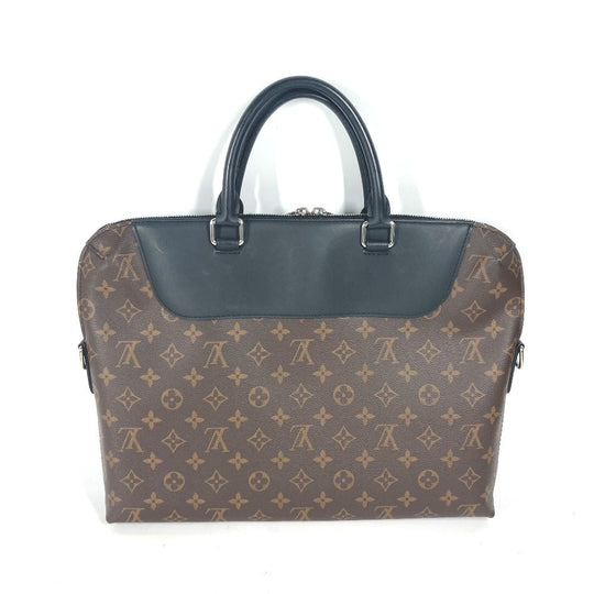 LOUIS VUITTON Business bag M54019 Monogram macacer canvas Brown Monogram macacer Porto de Cumanjour PDJ mens Used Authentic