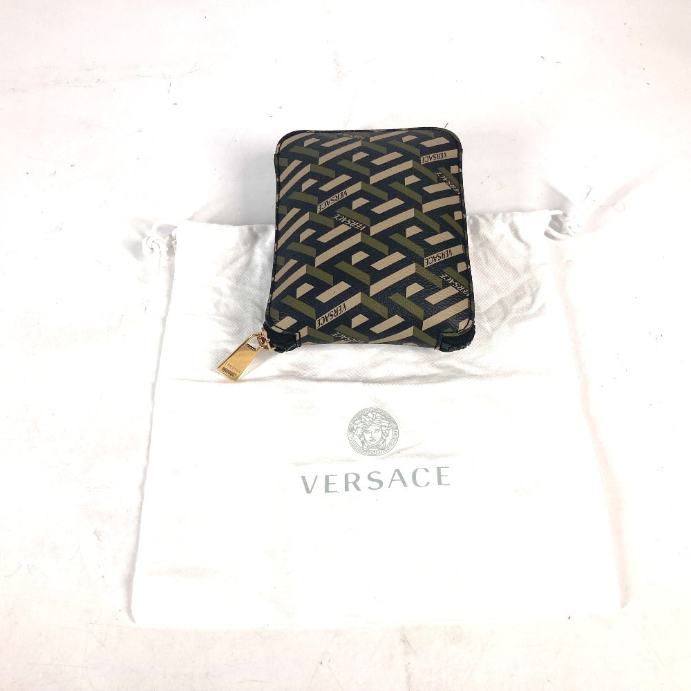VERSACE Shoulder Bag Leather / nylon multicolor Greca logo folding eco bag Women Used Authentic