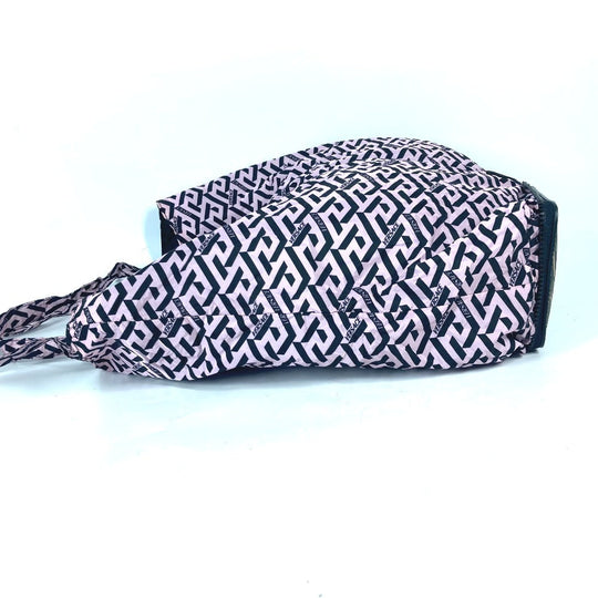VERSACE Shoulder Bag Leather / nylon multicolor Greca logo folding eco bag Women Used Authentic