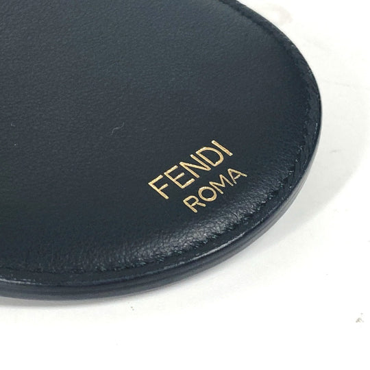 FENDI Card Case leather black Bag charm FF logo unisex(Unisex) Used Authentic