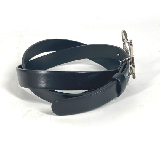 CHANEL belt leather black 16K Cat cat Women 80 Used Authentic
