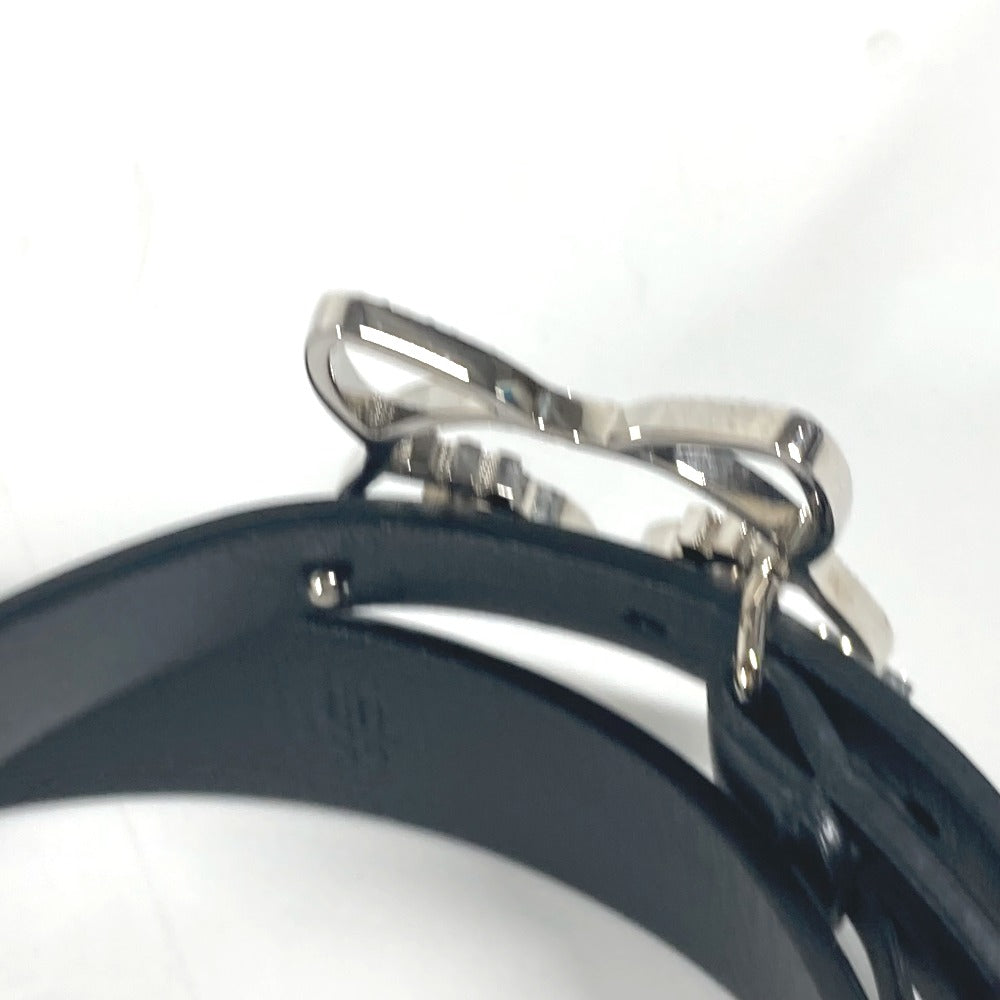 CHANEL belt leather black 16K Cat cat Women 80 Used Authentic