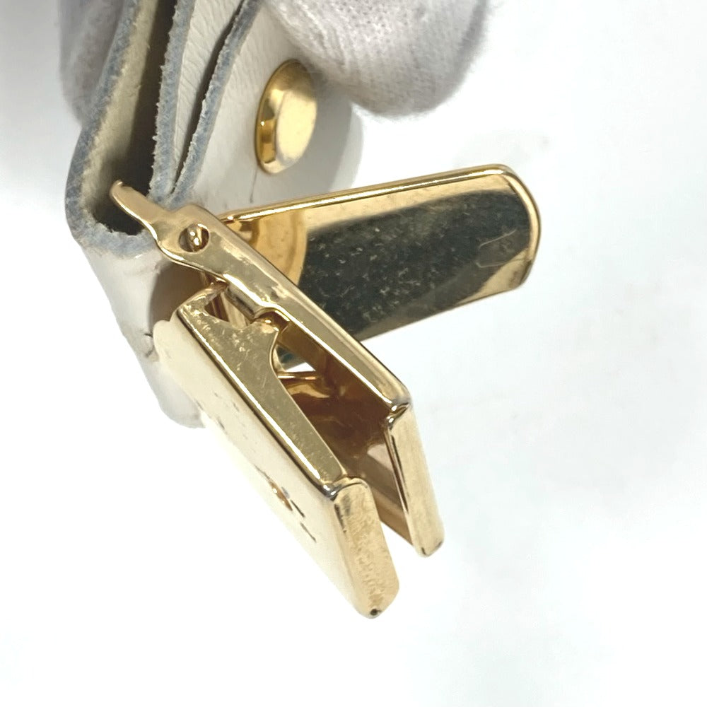 HERMES suspenders silk white vintage Overall handle Women Used Authentic
