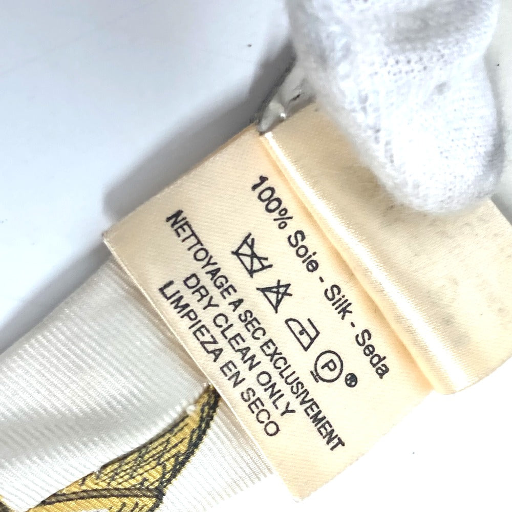 HERMES suspenders silk white vintage Overall handle Women Used Authentic