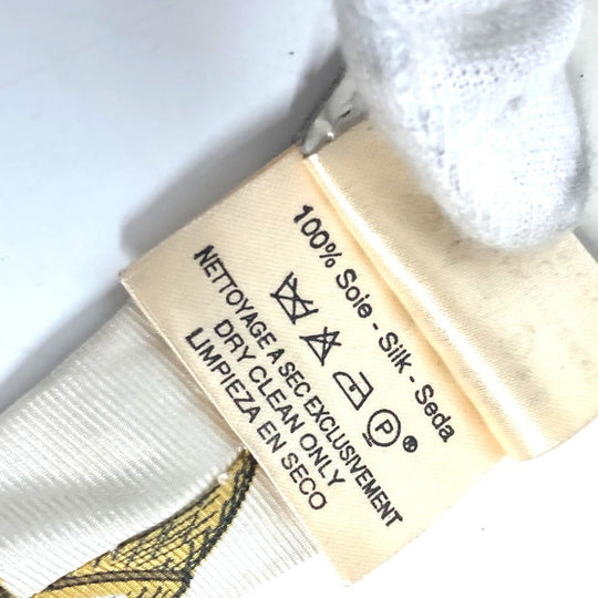 HERMES suspenders silk white vintage Overall handle Women Used Authentic