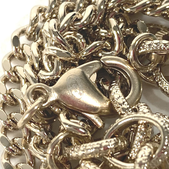 CHANEL Necklace metal gold 22C CC COCO Mark Rhinestone Lipstick Women Used Authentic