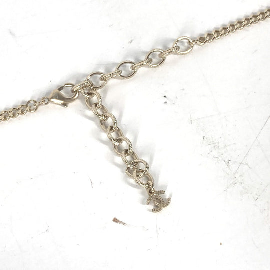CHANEL Necklace metal gold 22C CC COCO Mark Rhinestone Lipstick Women Used Authentic