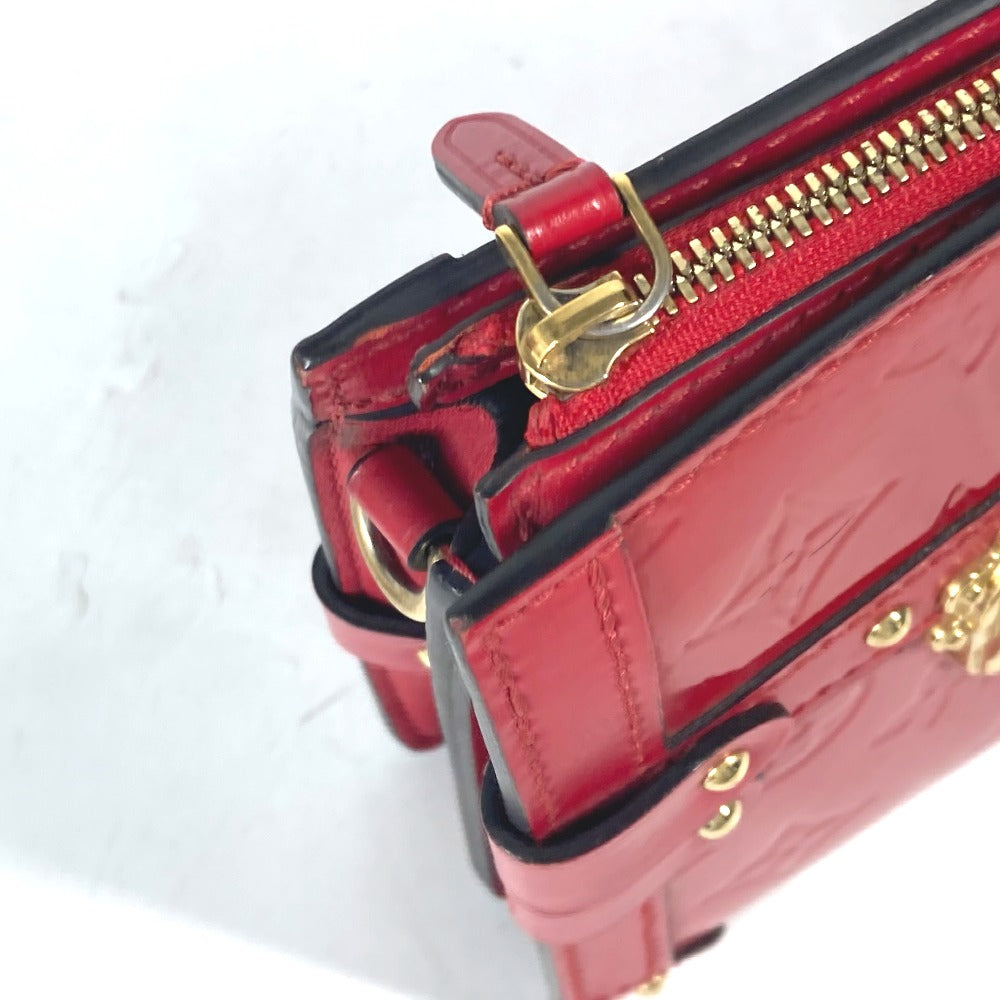 LOUIS VUITTON Shoulder Bag M54181 Monogram Vernis Red Monogram Vernis Petite Mar Women Used Authentic