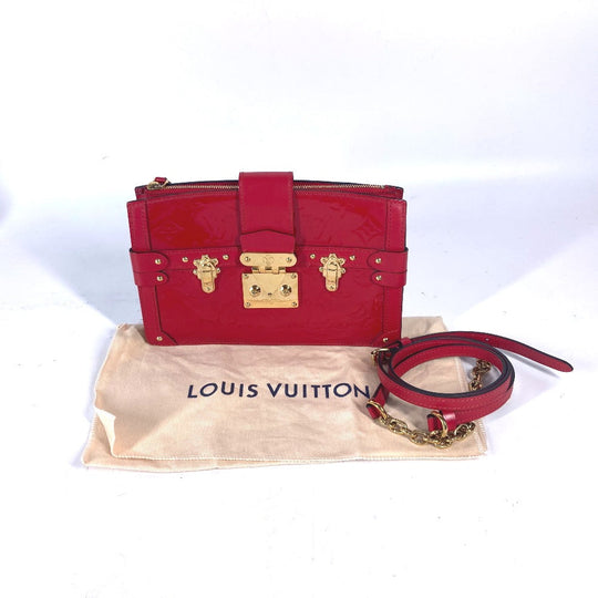 LOUIS VUITTON Shoulder Bag M54181 Monogram Vernis Red Monogram Vernis Petite Mar Women Used Authentic