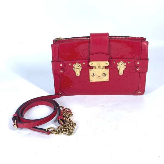 LOUIS VUITTON Shoulder Bag M54181 Monogram Vernis Red Monogram Vernis Petite Mar Women Used Authentic