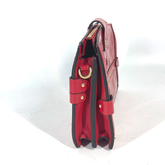 LOUIS VUITTON Shoulder Bag M54181 Monogram Vernis Red Monogram Vernis Petite Mar Women Used Authentic