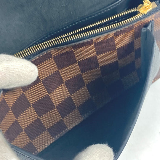 LOUIS VUITTON Long Wallet Purse N60221 Damier canvas Brown Damier Portefeuille�EVavinChain Women Used Authentic