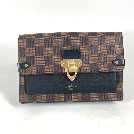 LOUIS VUITTON Long Wallet Purse N60221 Damier canvas Brown Damier Portefeuille�EVavinChain Women Used Authentic