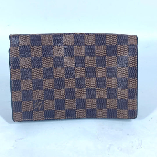 LOUIS VUITTON Long Wallet Purse N60221 Damier canvas Brown Damier Portefeuille�EVavinChain Women Used Authentic