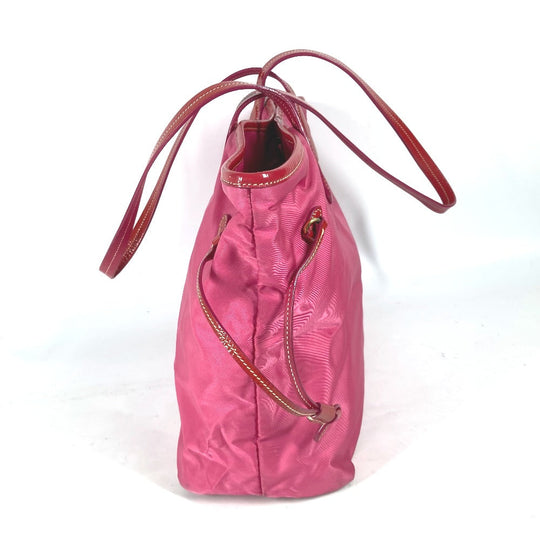 PRADA Shoulder Bag Nylon, enamel pink logo Women Used Authentic