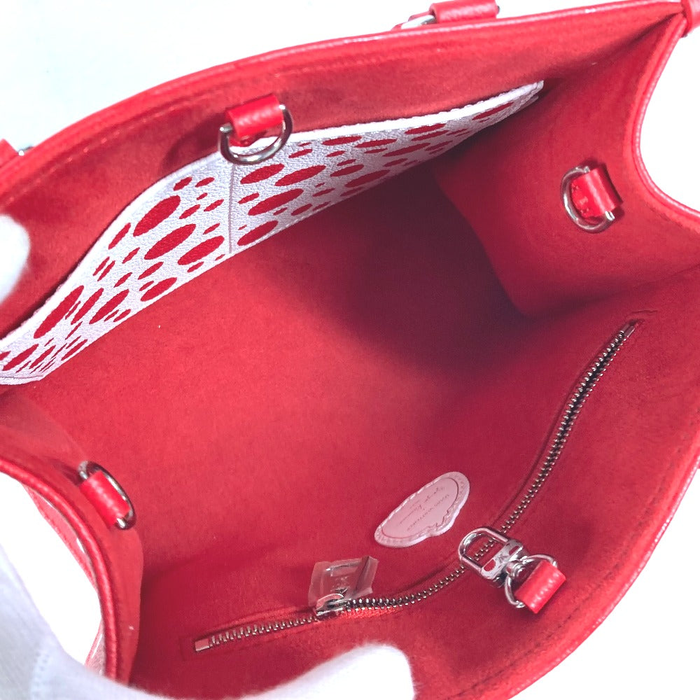 LOUIS VUITTON Handbag M46412 Monogram Ann Platt Leather Red Kusama Yayoi Collaboration LV x YK On the Go PM Women Used Authentic