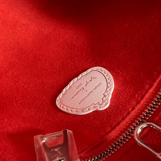 LOUIS VUITTON Handbag M46412 Monogram Ann Platt Leather Red Kusama Yayoi Collaboration LV x YK On the Go PM Women Used Authentic