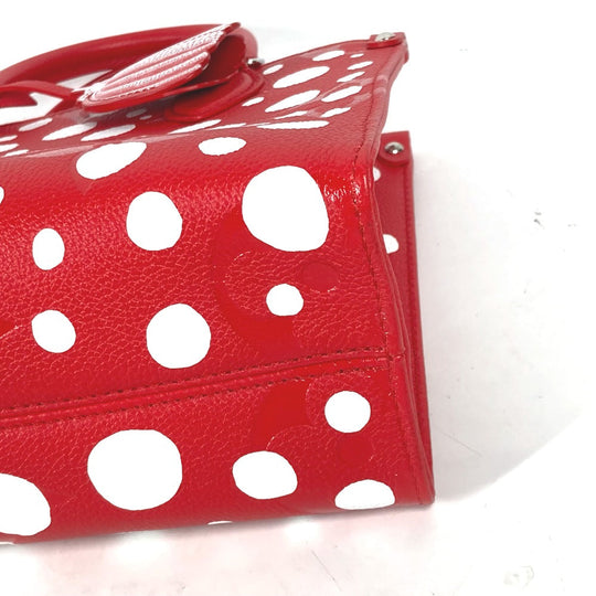 LOUIS VUITTON Handbag M46412 Monogram Ann Platt Leather Red Kusama Yayoi Collaboration LV x YK On the Go PM Women Used Authentic